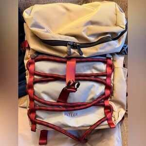 Antler Tan and Red Backpack